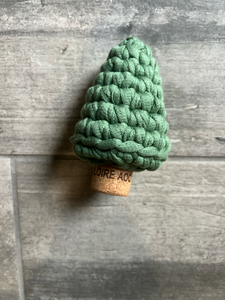 Boho Mini Crochet Cork Christmas Trees