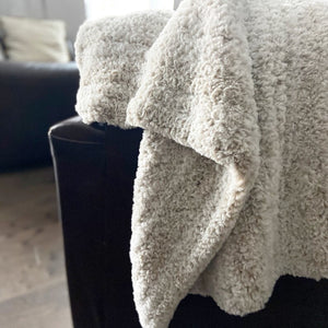 Crochet Throw Faux Fur Blanket