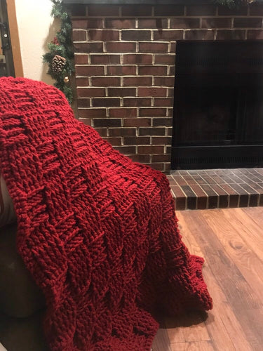 Red Basketweave Blanket