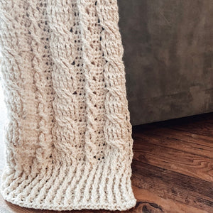 Chunky Cable Crochet Blanket