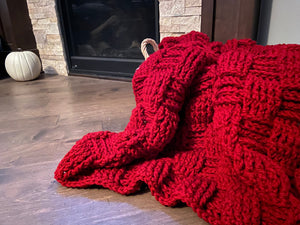 Red Basketweave Blanket