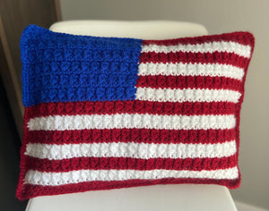American Flag Crochet Pillows