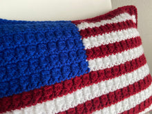 Load image into Gallery viewer, American Flag Crochet Pillows