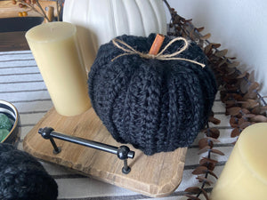Spooky Black Crochet Pumpkins