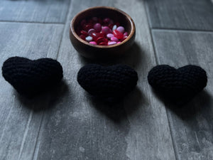Black Crochet Hearts
