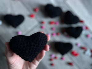 Black Crochet Hearts