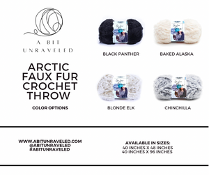 Arctic Faux Fur Crochet Throw